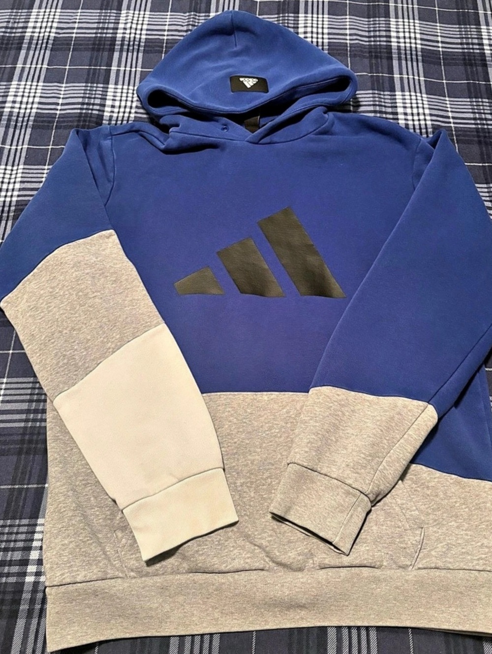 adidas Primegreen hoodie Color Block Hoodie in Blue & Gray Size Medium